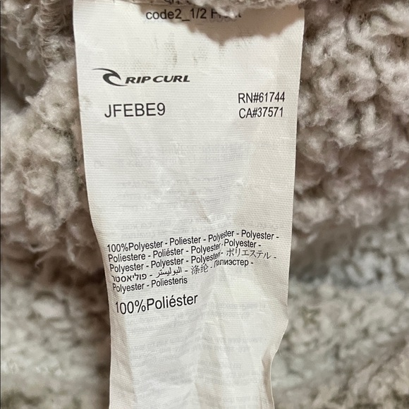 RIP CURL Kids Sherpa-style Fluffy Cozy Zip-up Unisex Hoodie - Picture 5 of 5